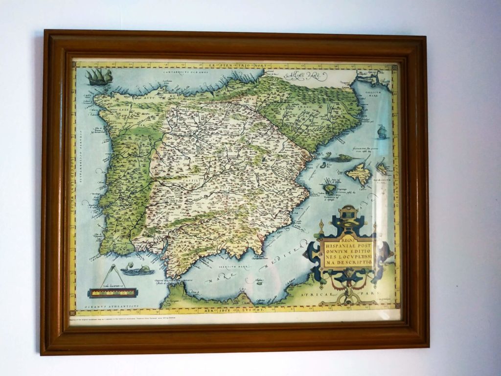 Habitación de las Maravillas mapa antiguo de la península ibérica