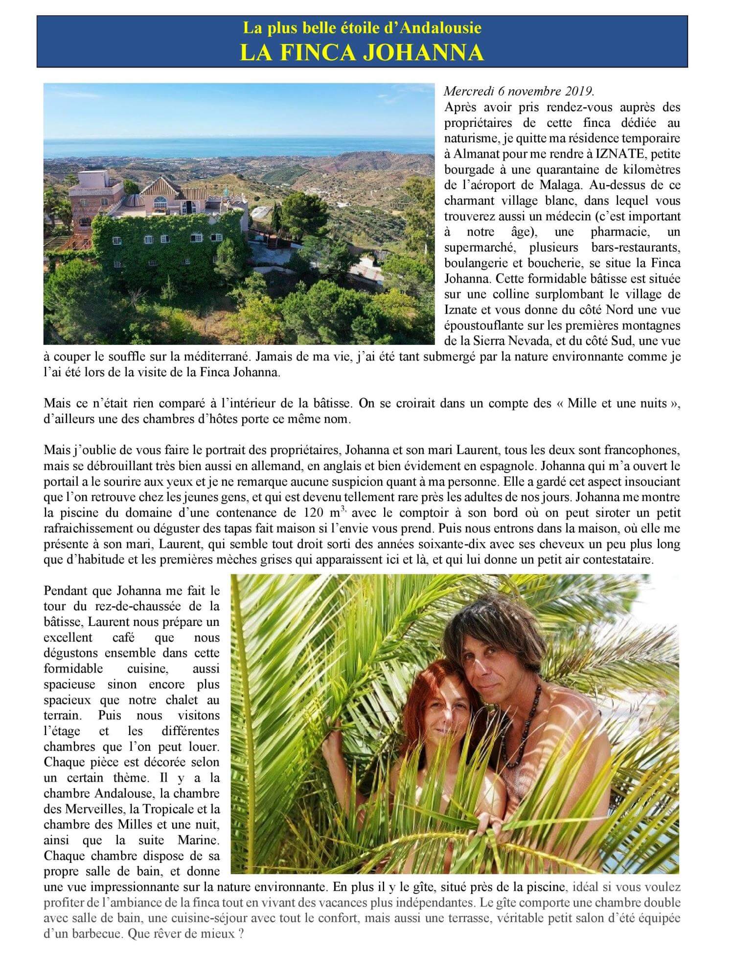 article de l'Association Sports et Loisirs Naturistes du Luxembourg, 2020 p1