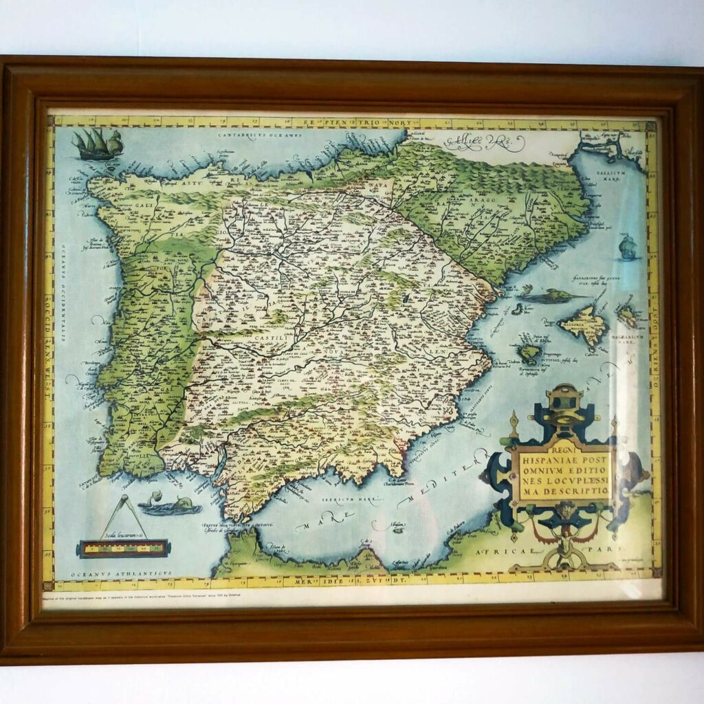 mapa enmarcado de la antigua España